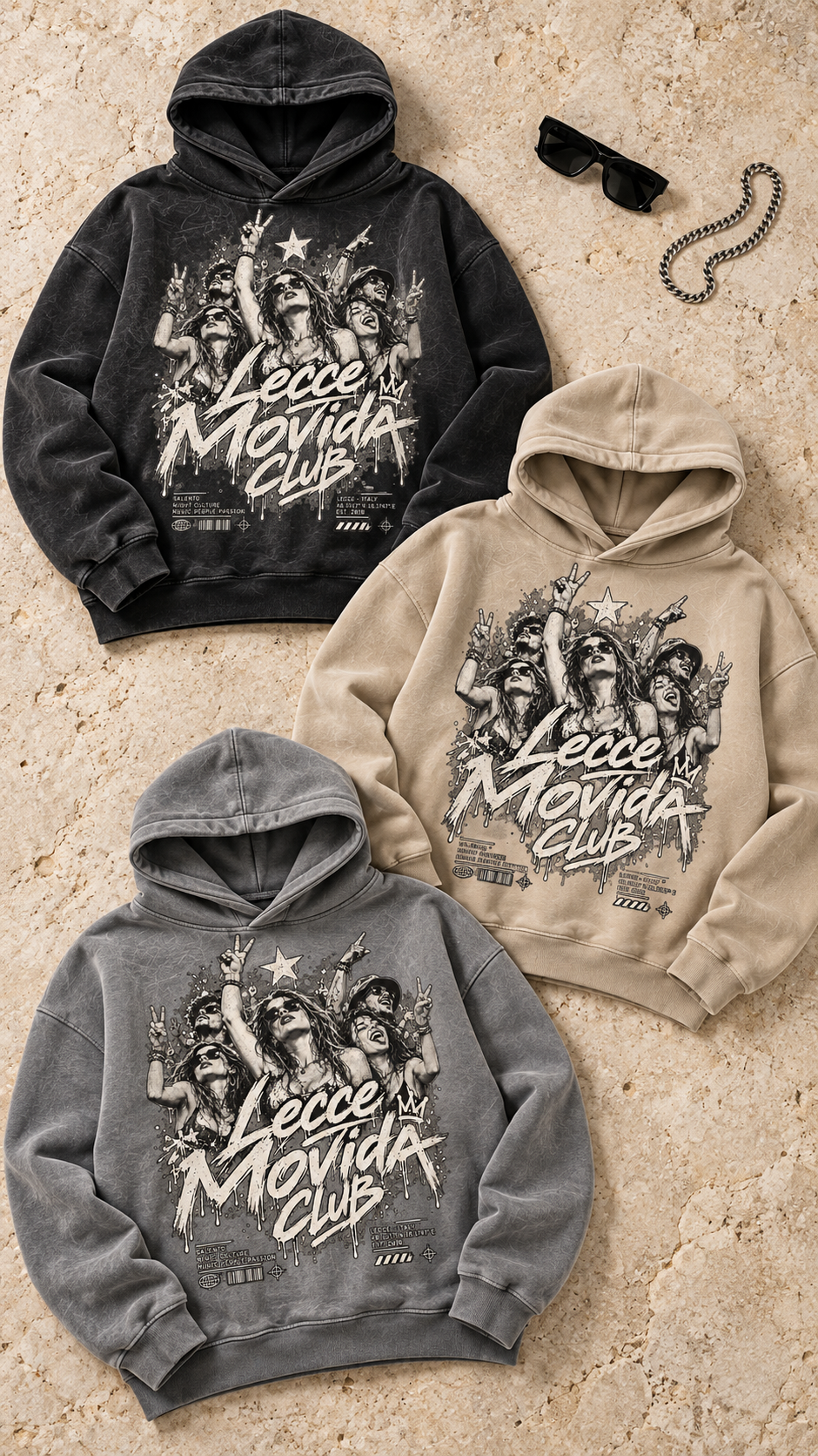 Felpa Con Cappuccio "Lecce Movida Club" | Streetwear Unisex
