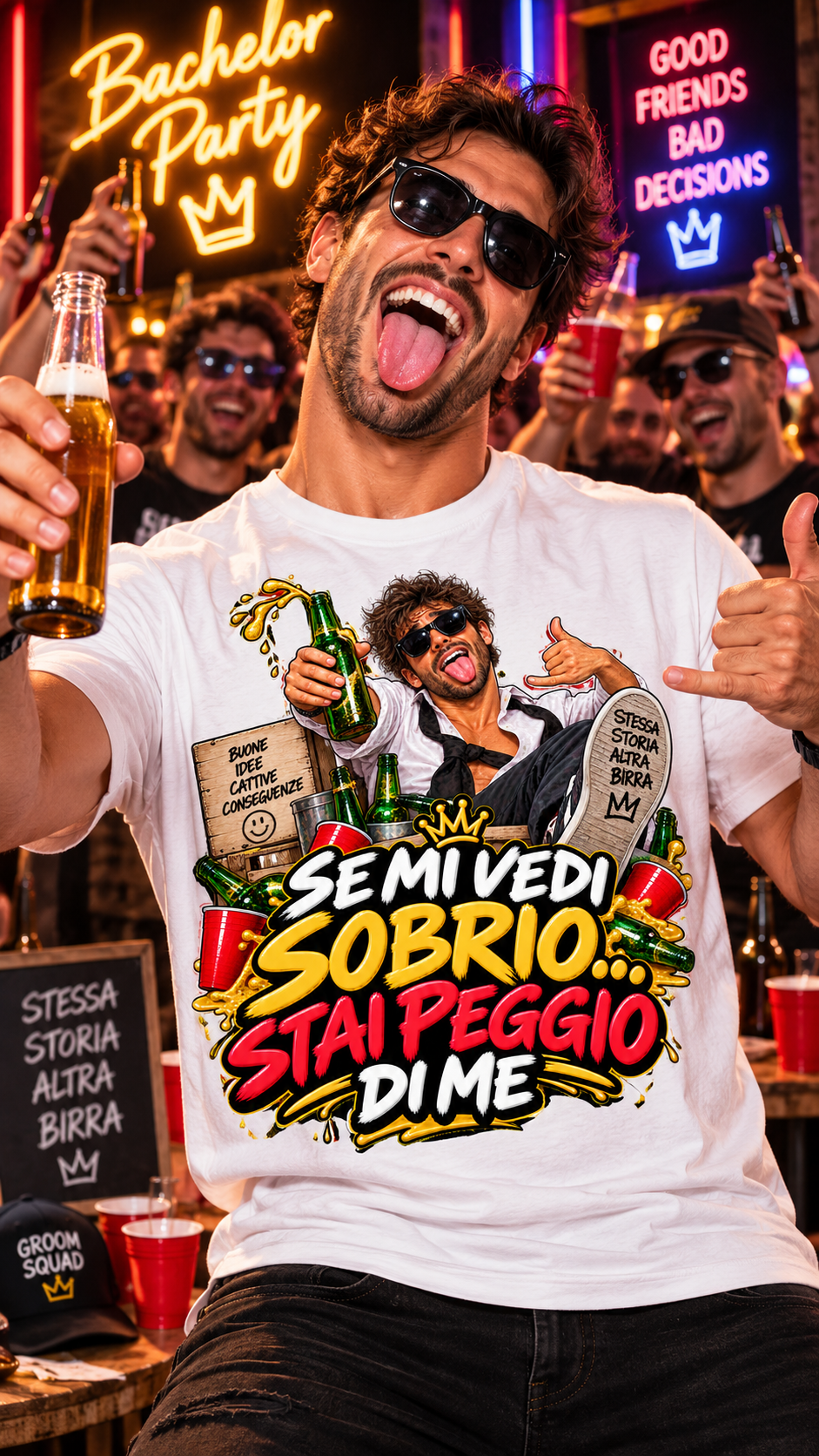 T-Shirt Ironica "Se mi vedi sobrio..." – Maglietta Divertente Unisex