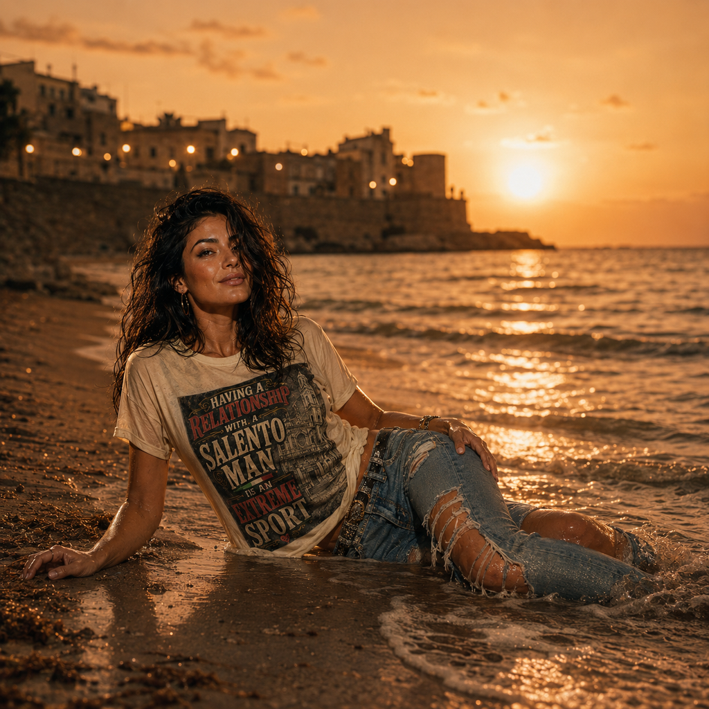 T-Shirt "Having a Relationship with a Salento Man is an Extreme Sport" - Vintage Edition